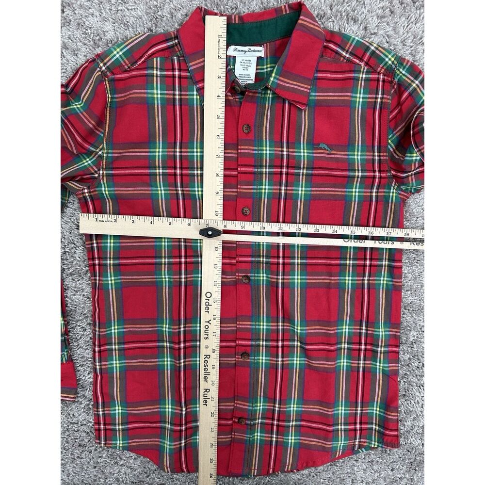 Boy's Tommy Bahama Shirt Holiday Plaid Size XL(14) - Picture 4 of 6